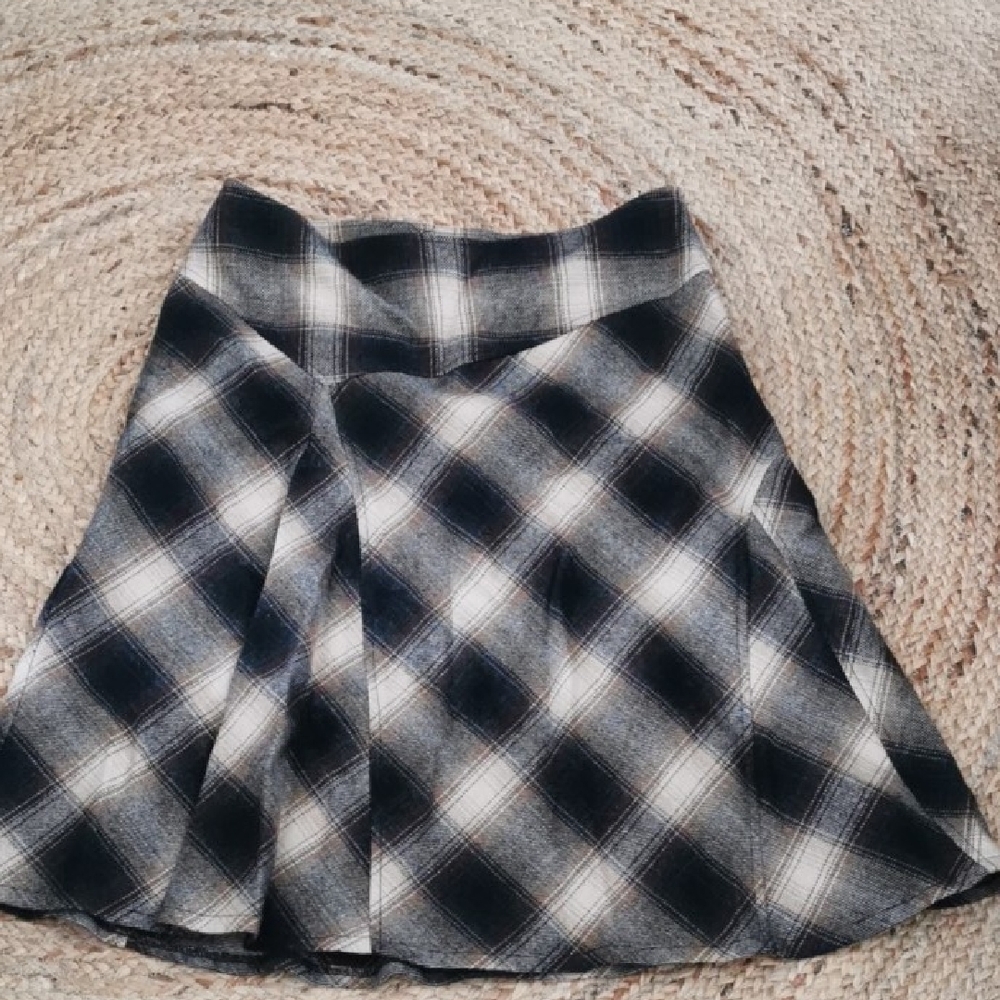 Vintage Tribal A line wool blend preppy schoolgirl pleated lined skirt size 10.